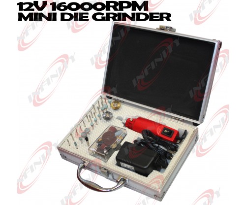   New 12v Mini DIE GRINDER 16,000 RPM Grind AC powered Drill Tool Diamond Set 